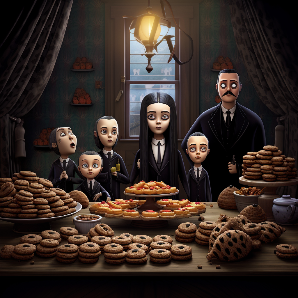 Close-up of Addams Family Hand Cookies