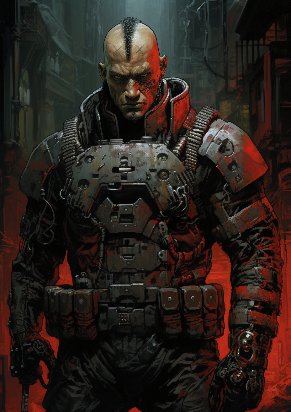 Character in Warhammer 40K: Male Futuristic Cop