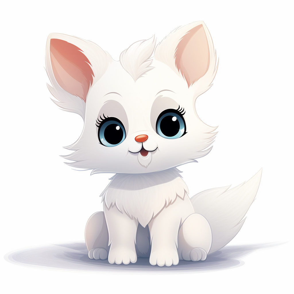 Adorable animal sitting on white background