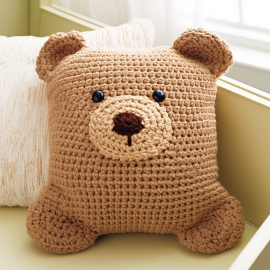 Crochet Teddy Bear Pillow Design