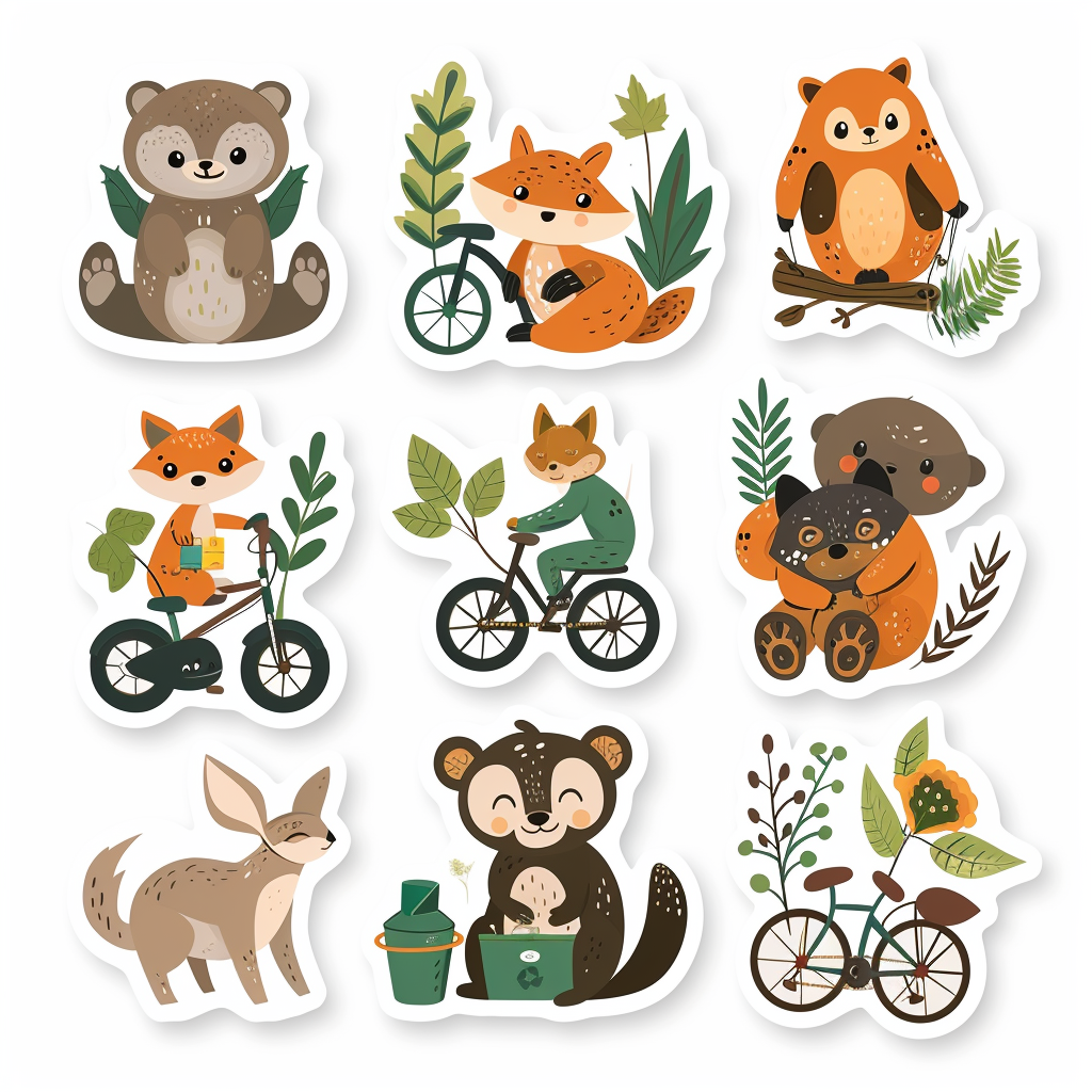 Adorable Eco-Friendly Animal Stickers