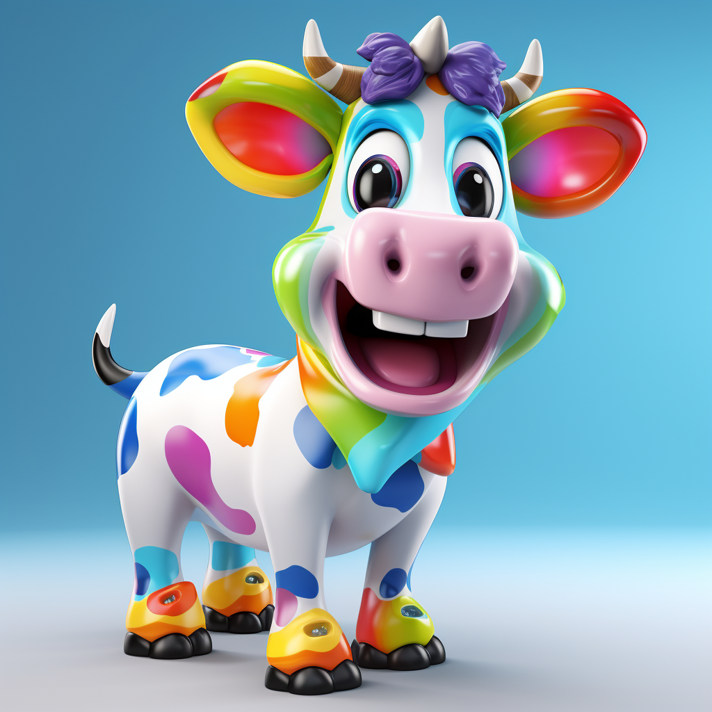 Adorable happy cow cartoon image