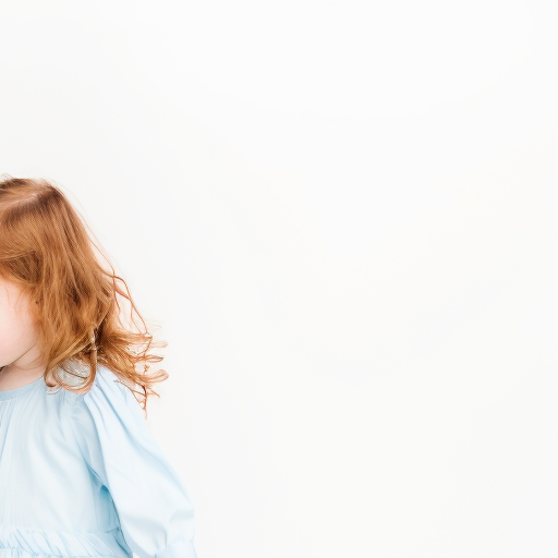 Cute little girl with wavy red hair walking