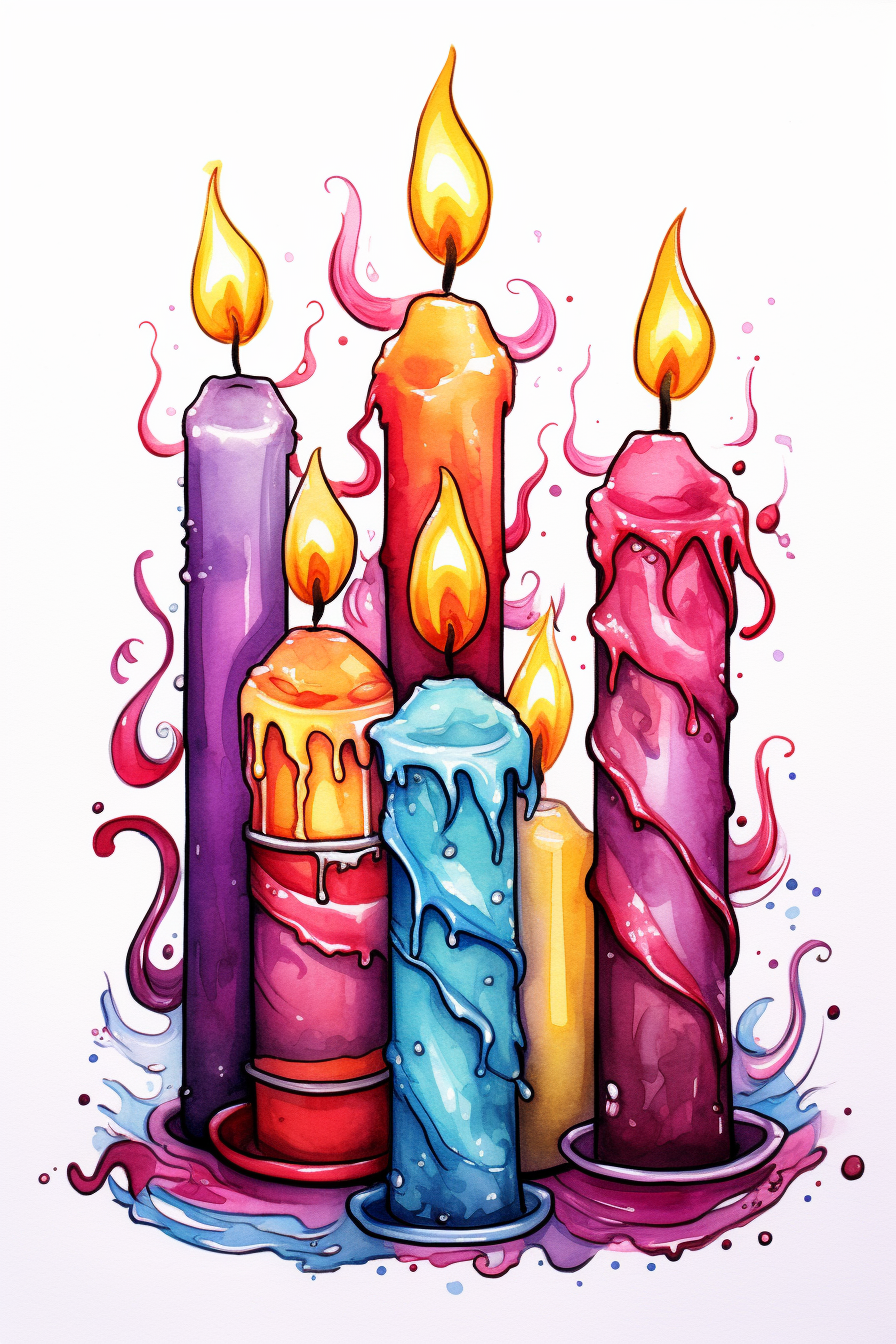 adorable colorful candles graphic