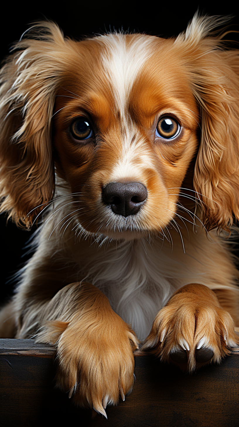 adorable puppy dog in stunning photo with Nikon camera