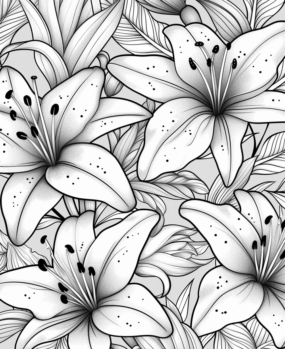 Lily Flower Coloring Page