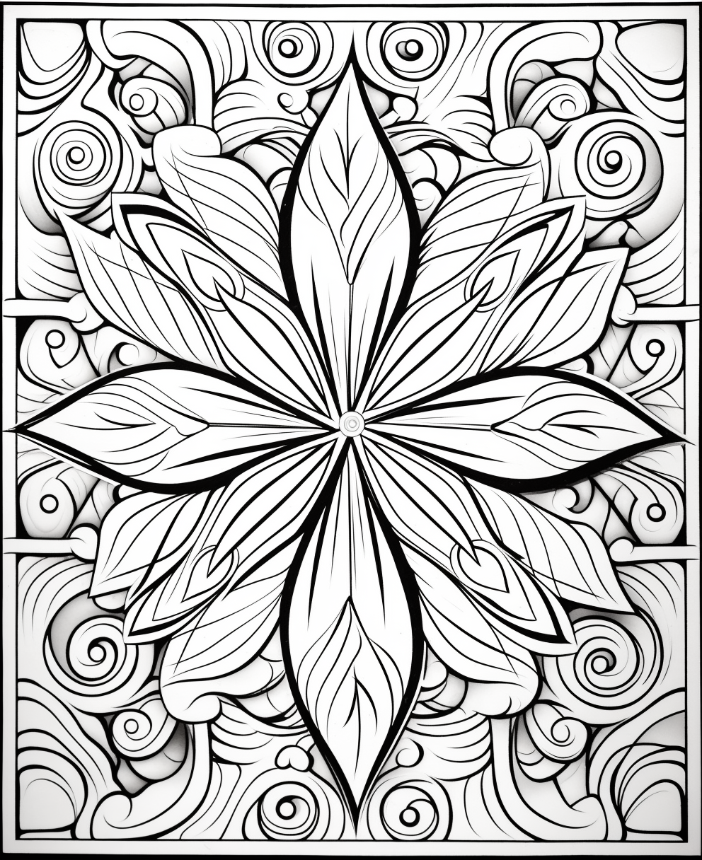 Simple snowflake coloring page for adults