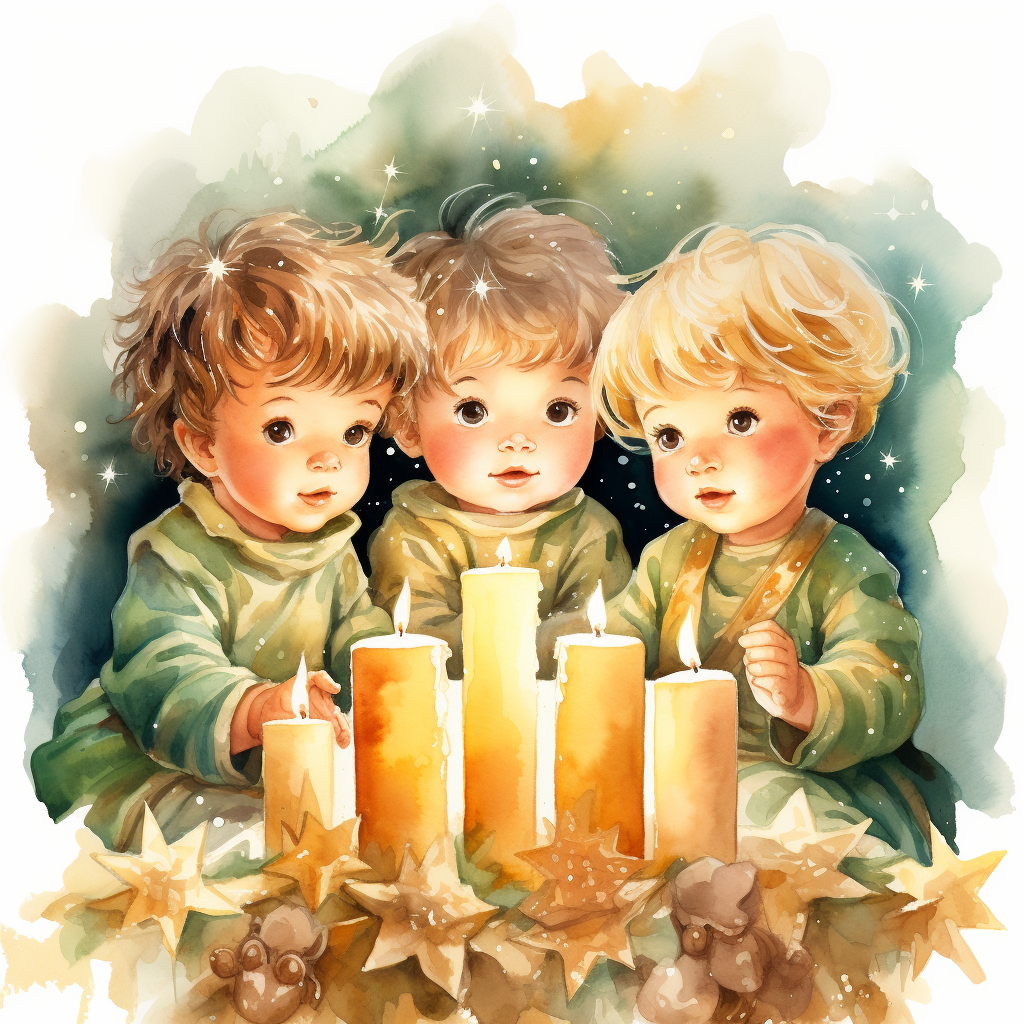 Advent wreath with joy and gifts