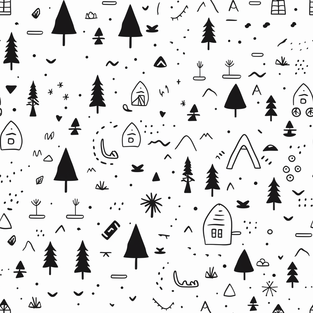 Simple Adventure Pattern in Black & White