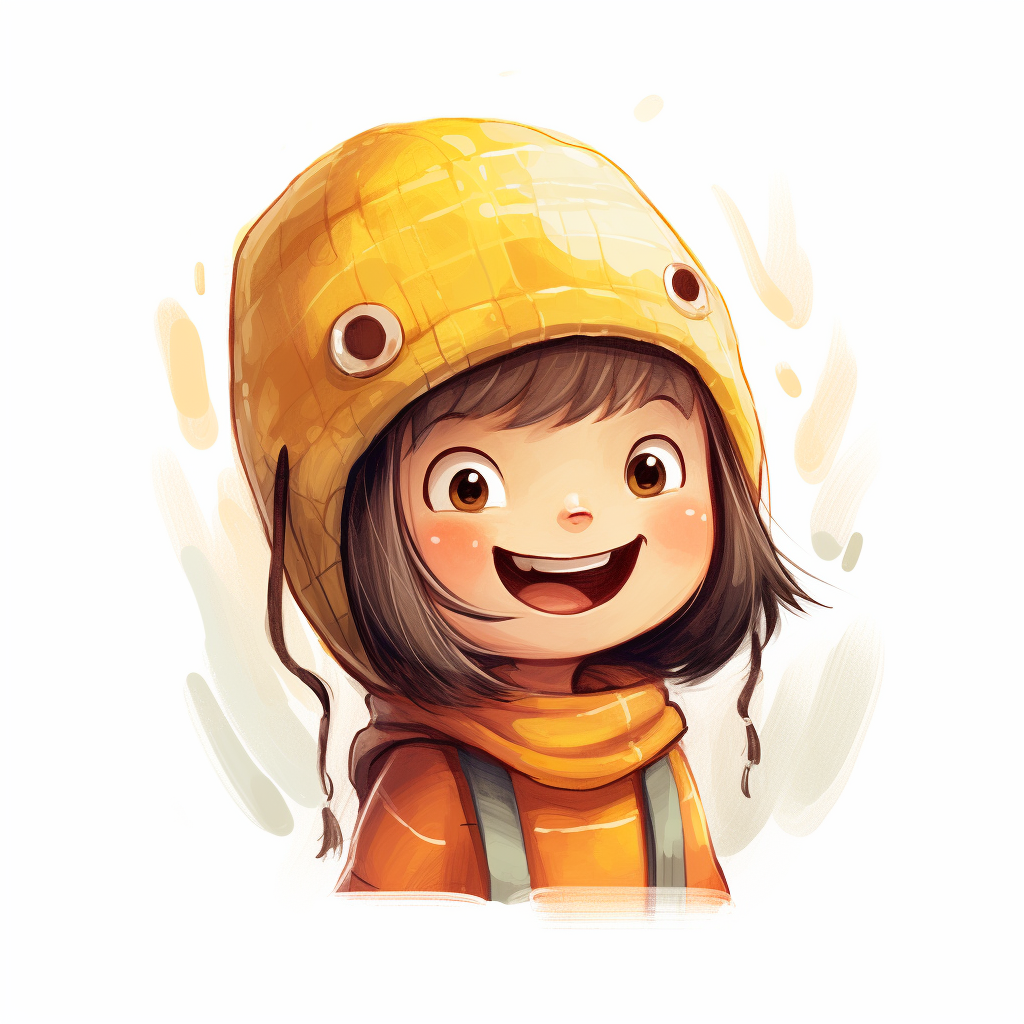 Cute child wearing a peanut hat and smiling