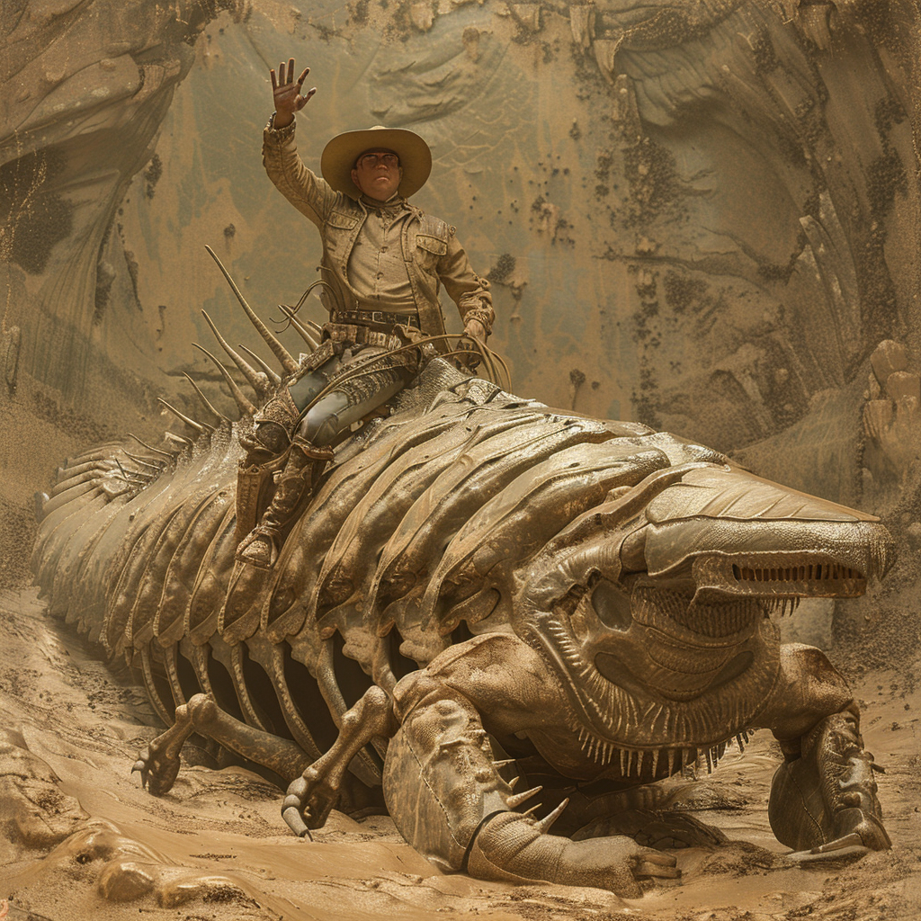 Man riding trilobite fossil adventure