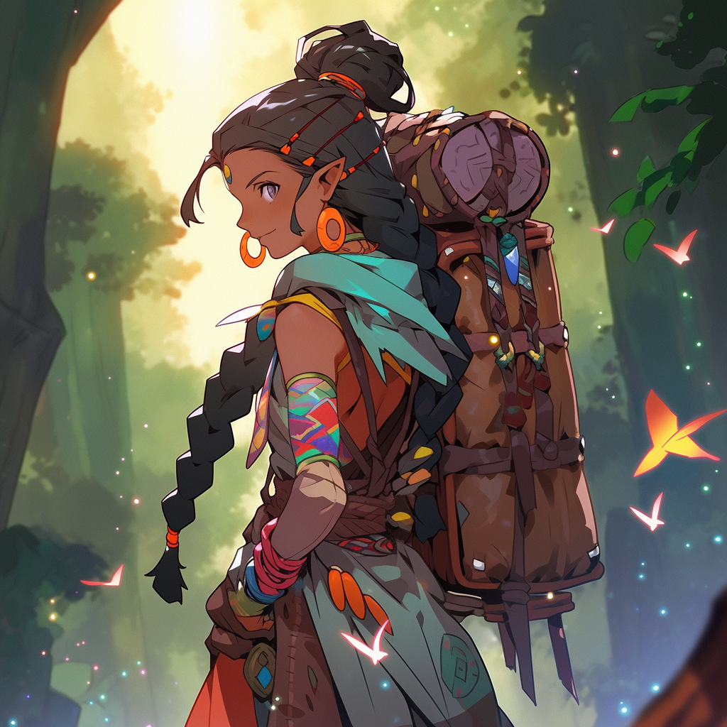 Adventurer Woman DnD Style Back Angle