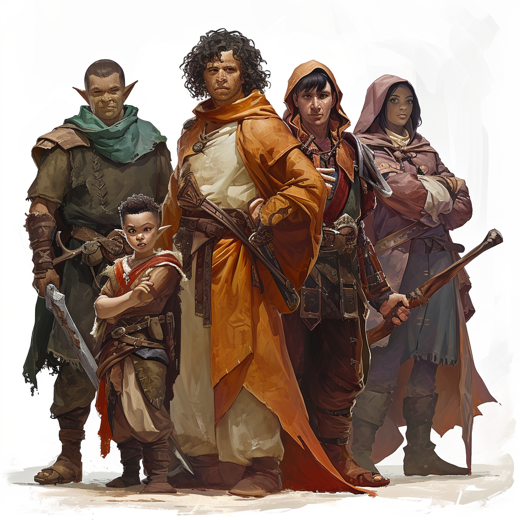 Group of diverse adventurers on a daring quest