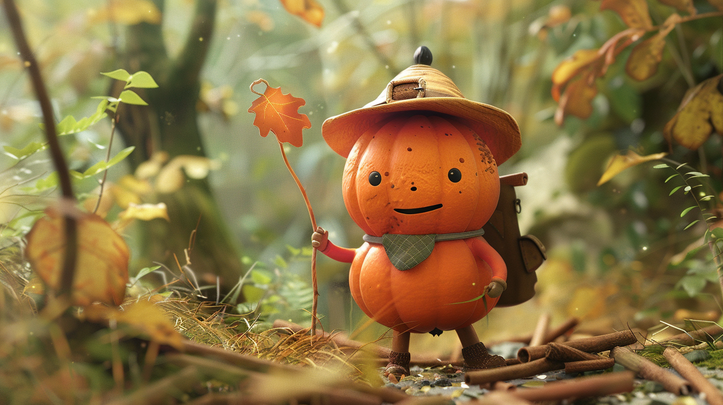 Pumpkin character explorer forest cinnamon