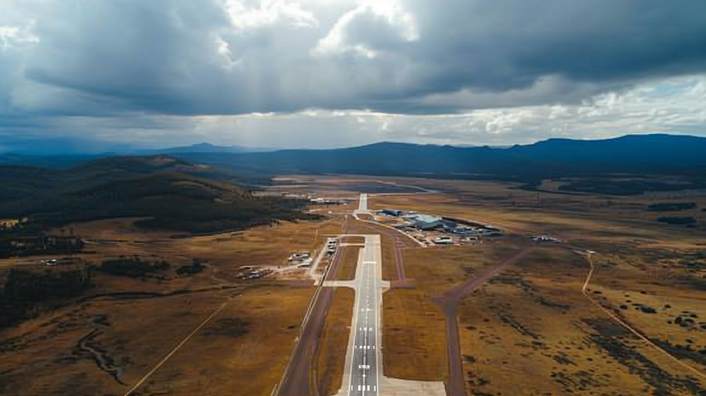 Aerial view of biosecure military base in Tasmania