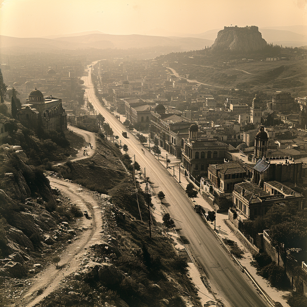 Historic Aerial Photo of Athens