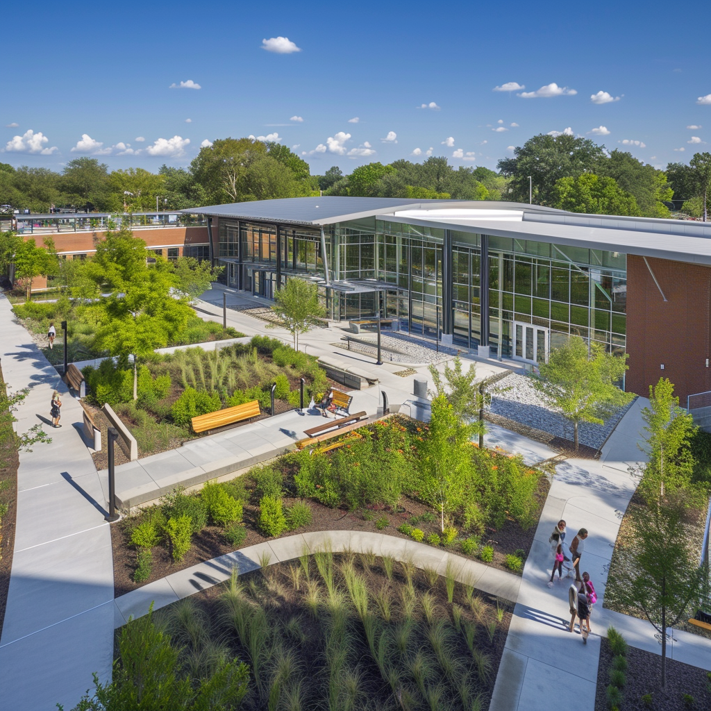 Aerial View Recreation Center Administration Space