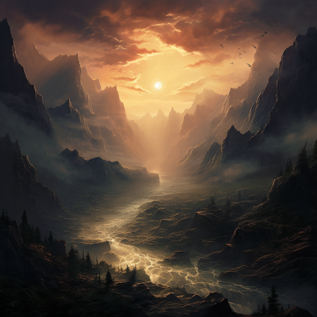 Beautiful atmospheric landscape cover art