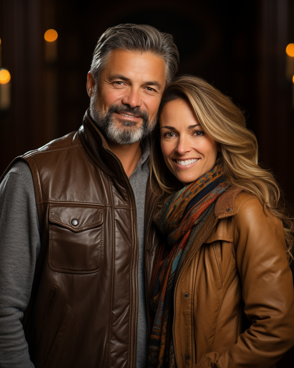 Affluent couple in Hershey, Pennsylvania wearing casual clothing