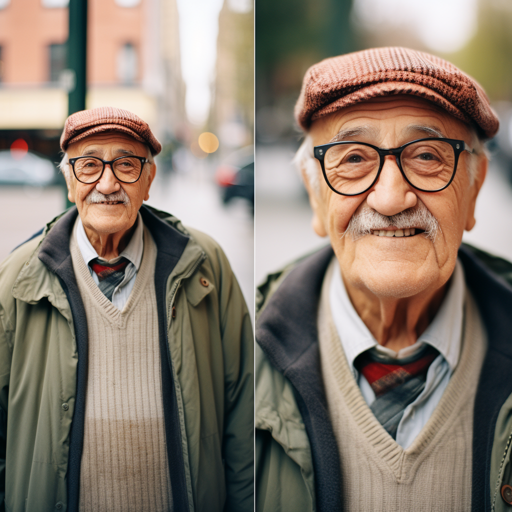 Elderly man wearing glasses in Oslo, Norway