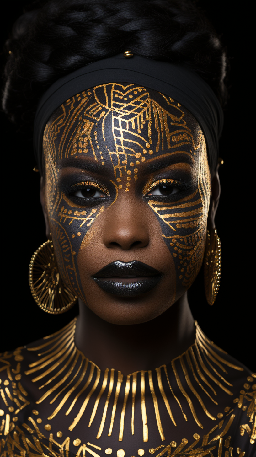 Black woman with Africa map face