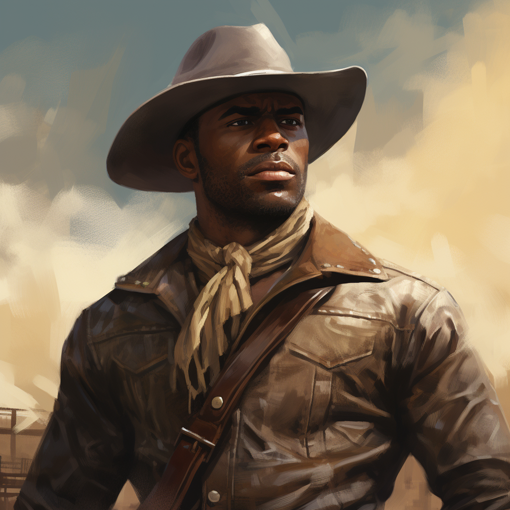 Stylish African American Cowboy Posing