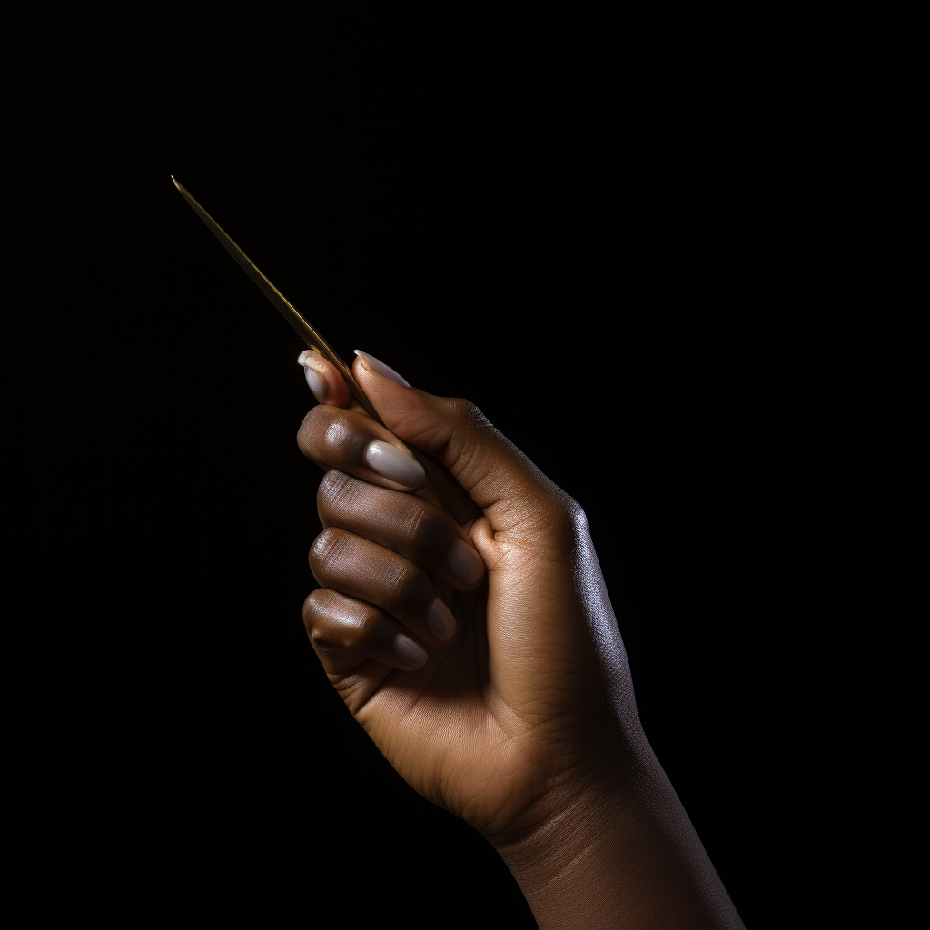 Woman's hand using tweezers for grooming