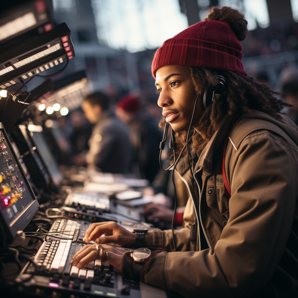 African American HBCU student with video equipment