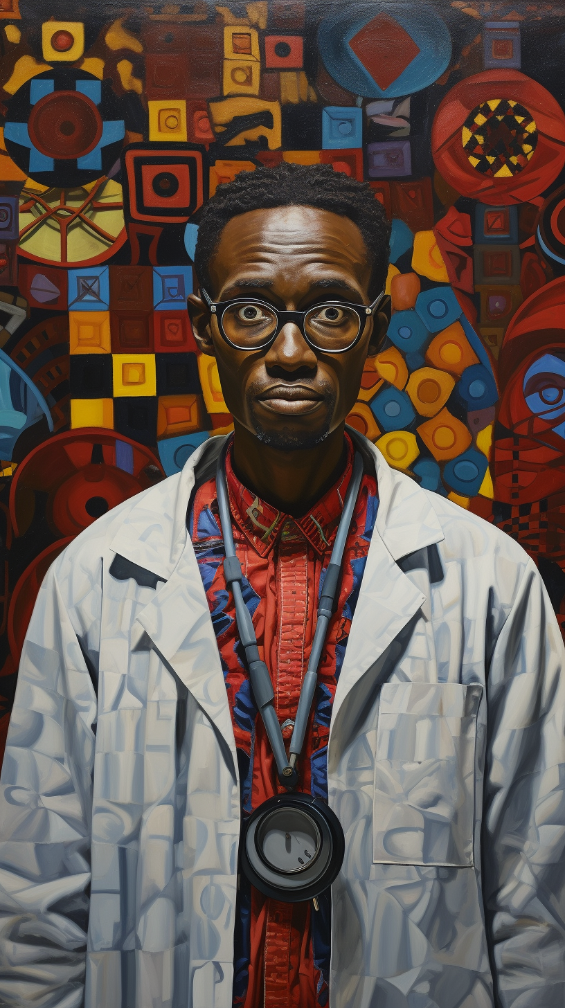 African doctor with stethoscope