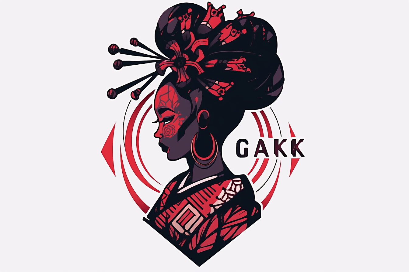 African Geisha Magick Tattoo Ink Design