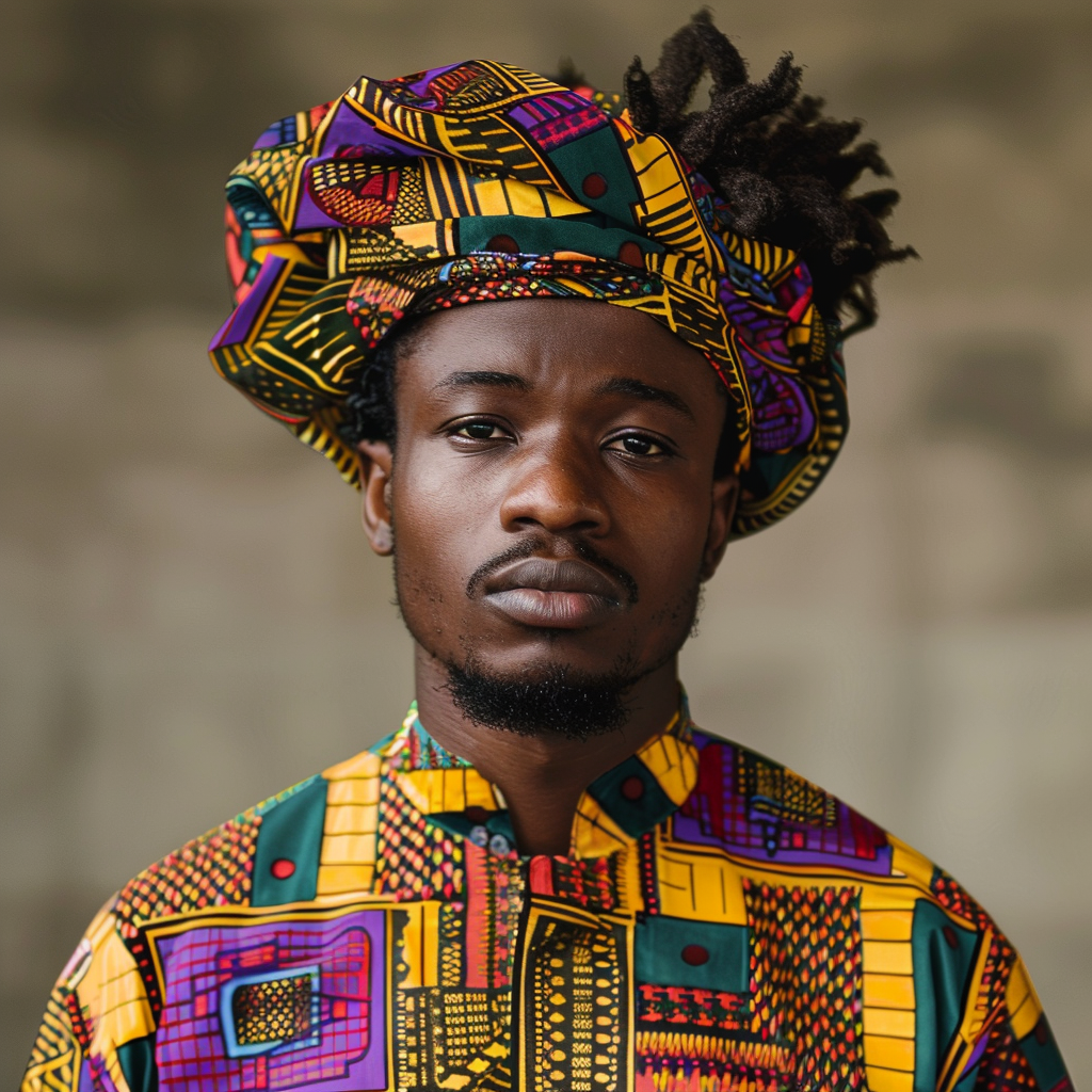 African Ghanaian Man Smock Clothing