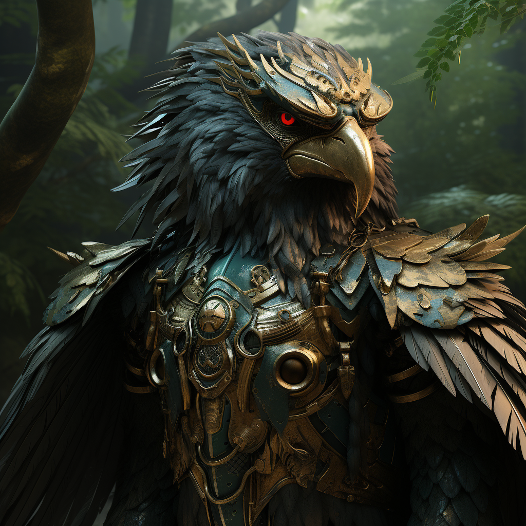 Powerful African Jungle Bird Warrior