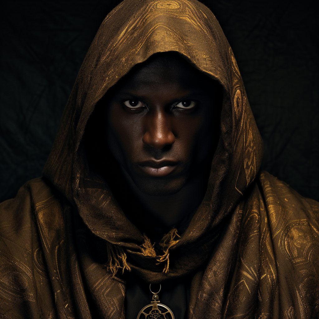 African Monk with Reflective Eyes