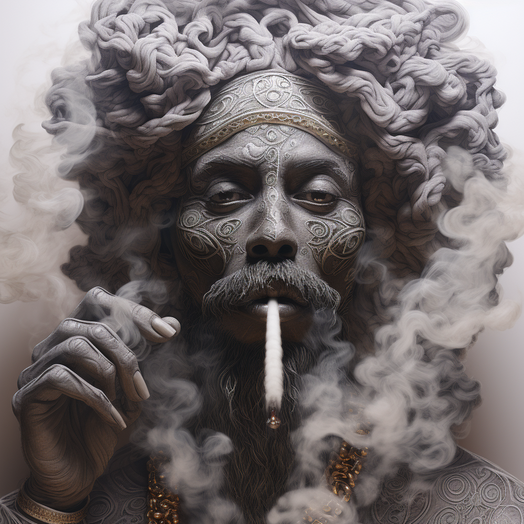 An African Muslim Jinn made of smoke.