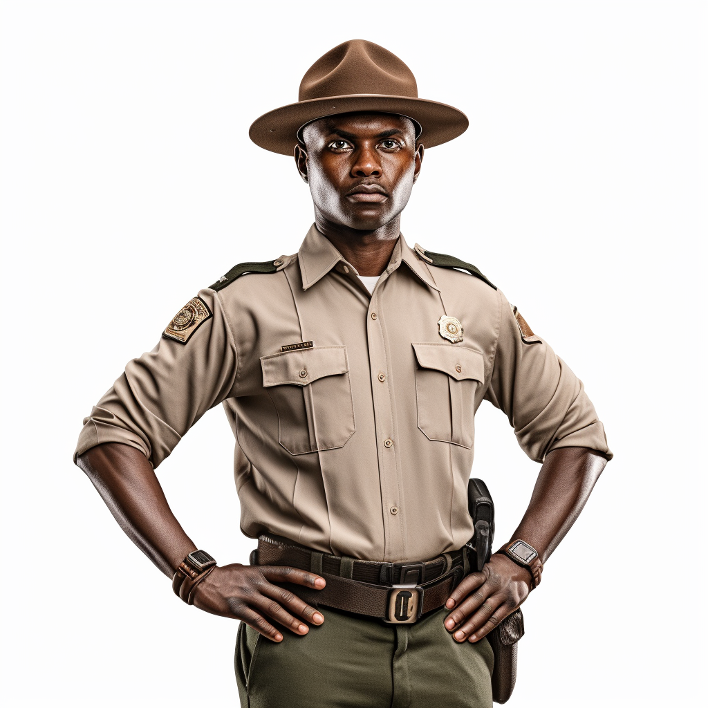 Serious African Park Ranger