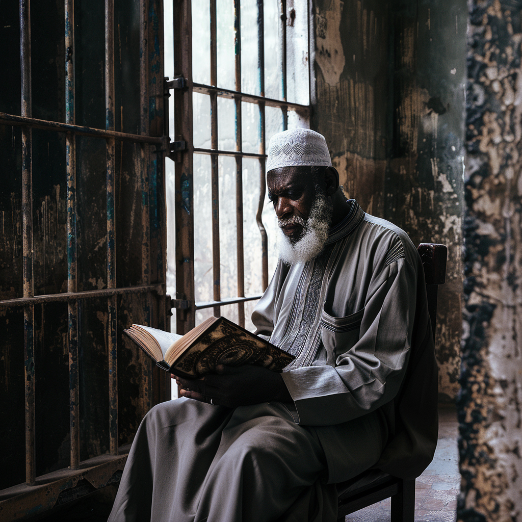 African Muslim Shaykh writing book