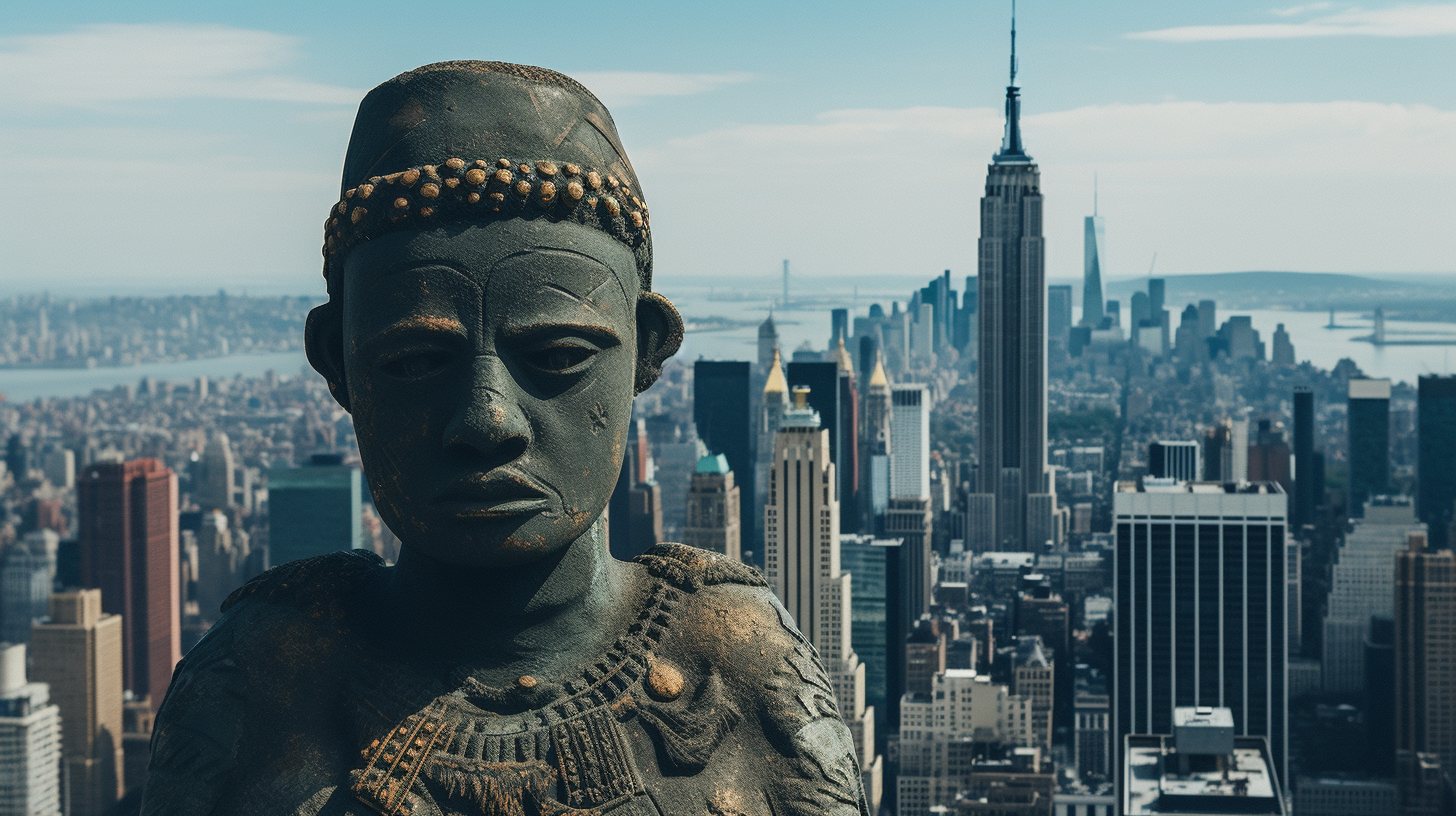 African statue in New York City