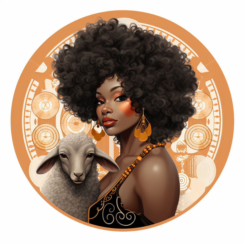 African woman with Zodiac Capricorn poodle