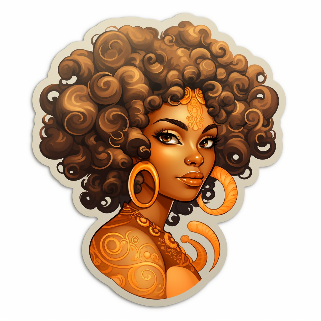 African woman in Capricorn sticker art