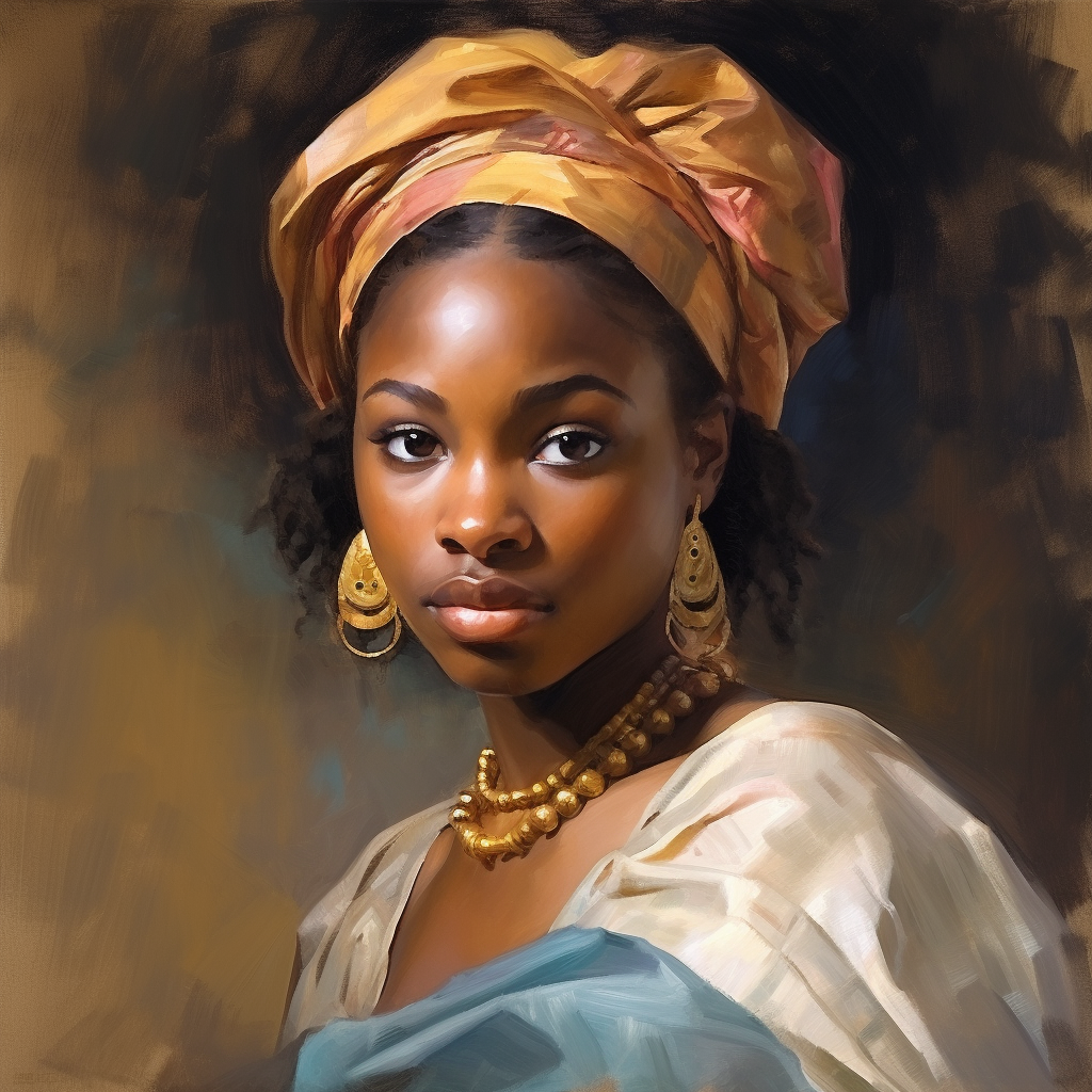 Exquisite African Young Girl Painting