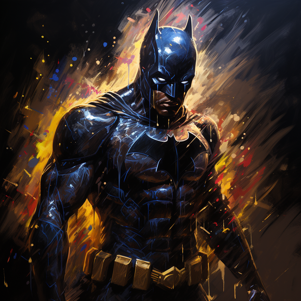 African American Batman in Dramatic Paint