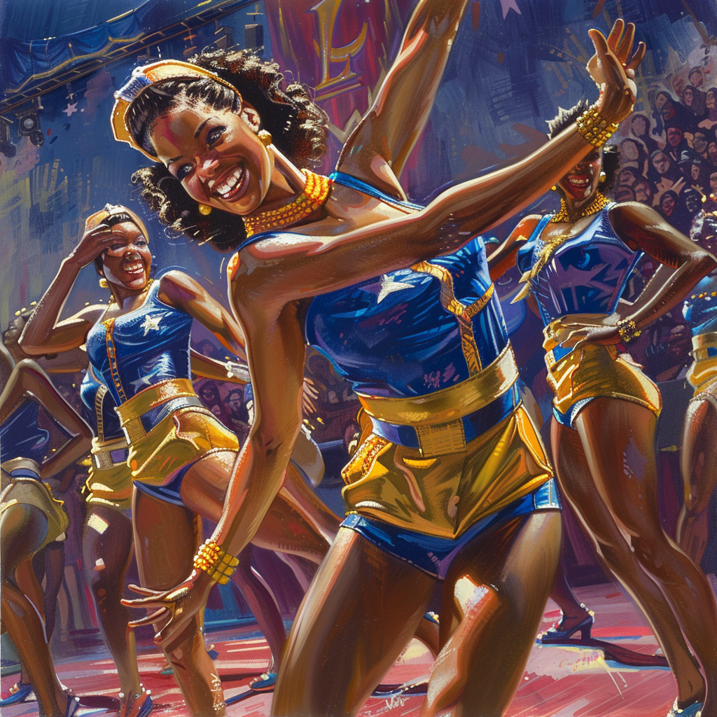 Smiling African American girl dancing