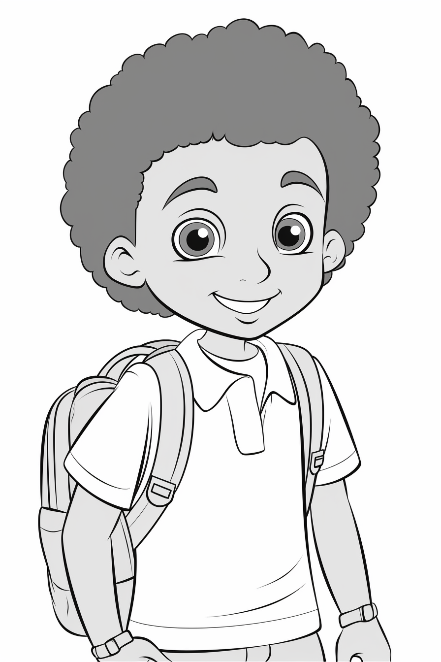 African American little boy at school