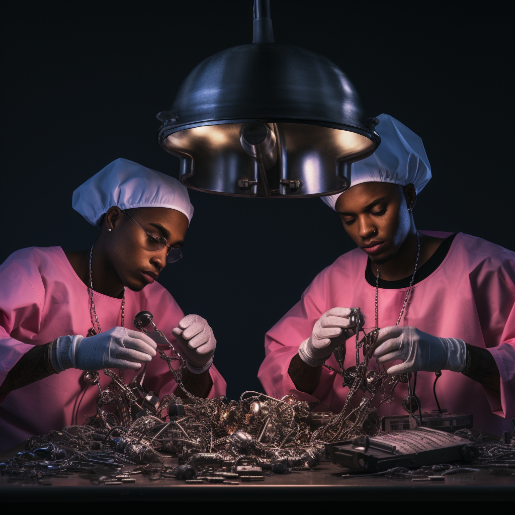 African American surgeon performing surgical procedure