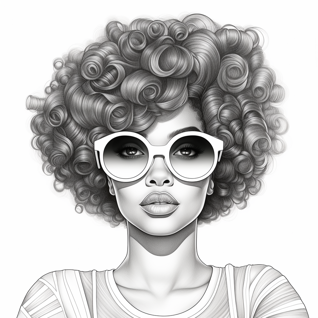 Outline of African American Woman wearing Sunglasses