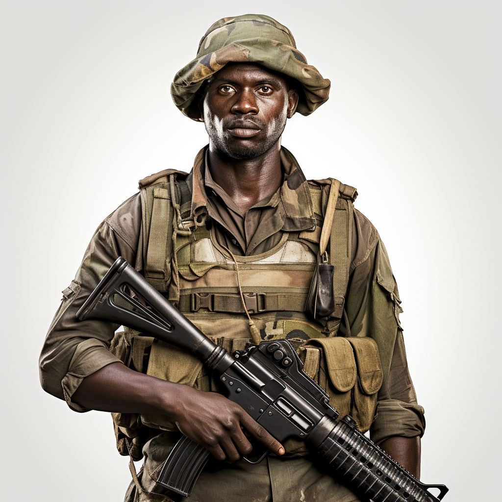 Serious African Anti-Poacher with Full Gear