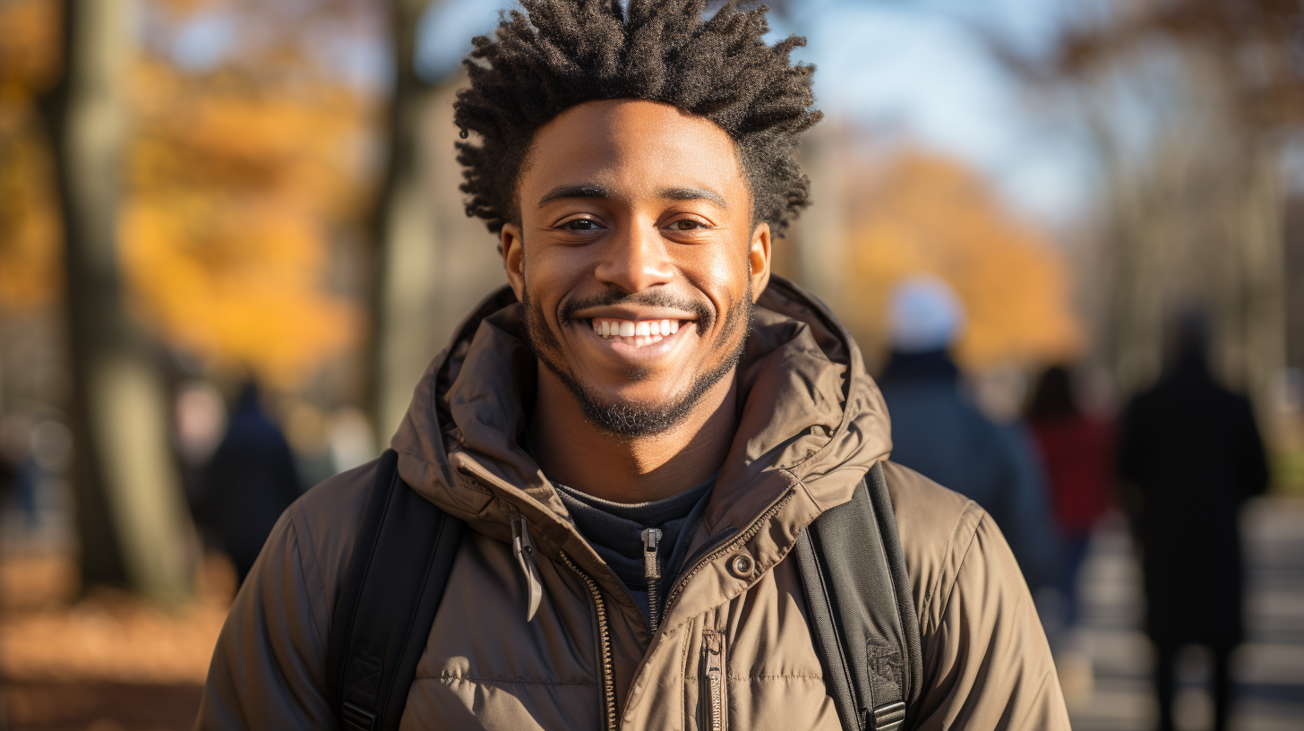 Young African Diaspora Lover Walking in Central Park