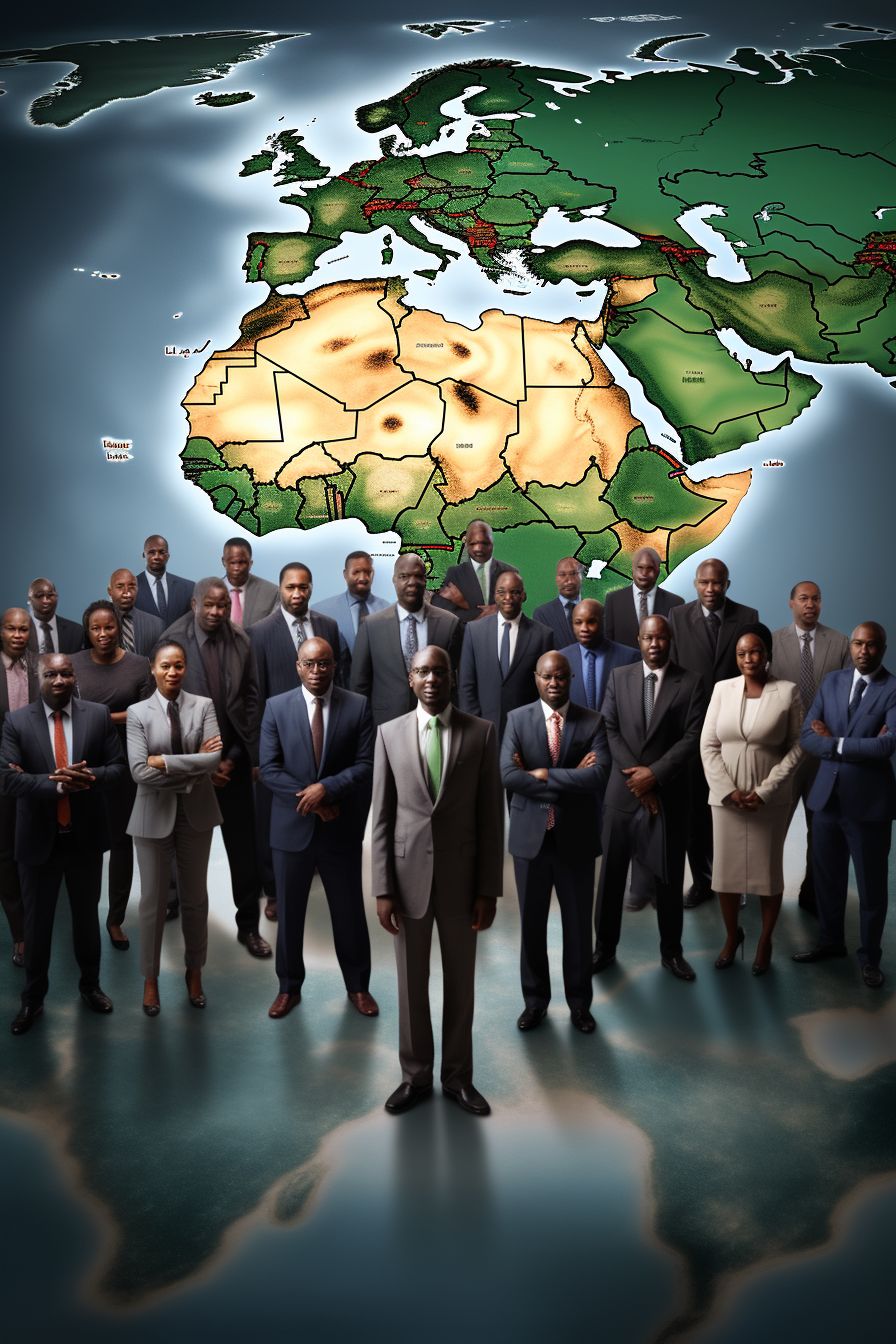 African professionals standing in unity