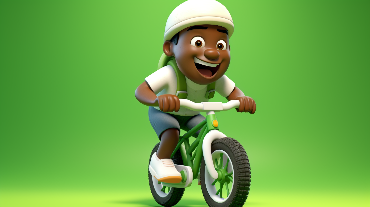 African man riding bike with a smile