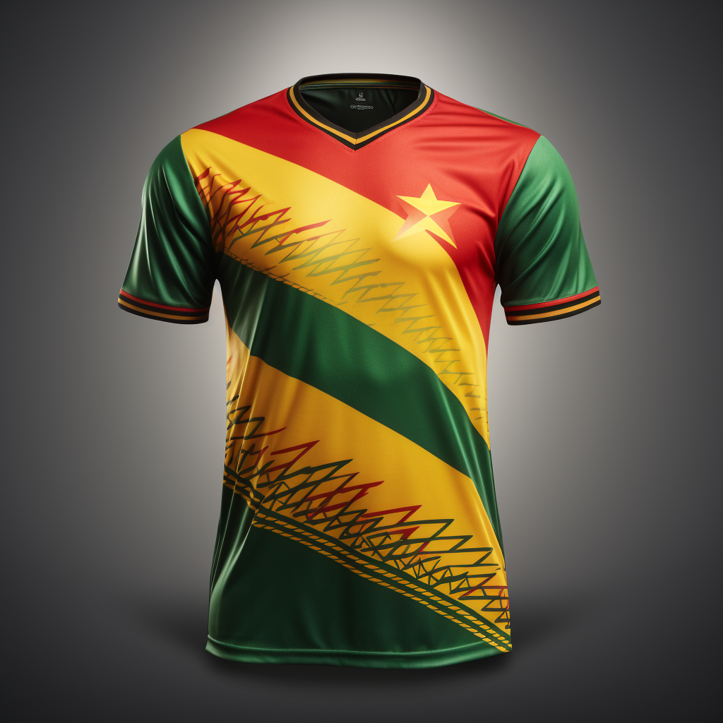 African soccer team jersey with flag